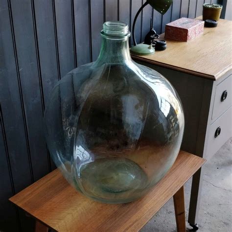 Large glass bottle, vintage handmade glass bottle, round bottle, rustic bottle, | in Lee-on-the ...