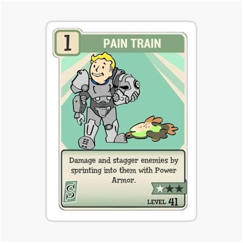 "Perks Cards Pain Train Fallout 76" Sticker by Fallout-Lores | Redbubble