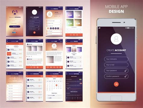 Smartphone application design templates ... | Premium Vector #Freepik #vector #calendar #music # ...