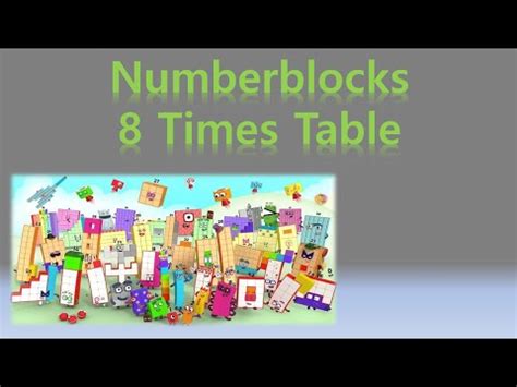 NUMBLY STUDY - 8 TIMES TABLE (with numberblocks) - YouTube