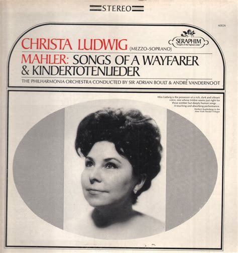 Christa Ludwig Mahler songs of a wayfarer (Vinyl Records, LP, CD) on ...