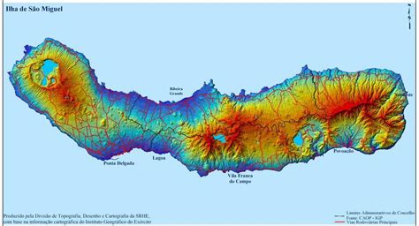 San Miguel Island Map, Portugal