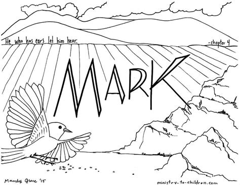 "Mark" Bible Book Coloring Page - Ministry-To-Children