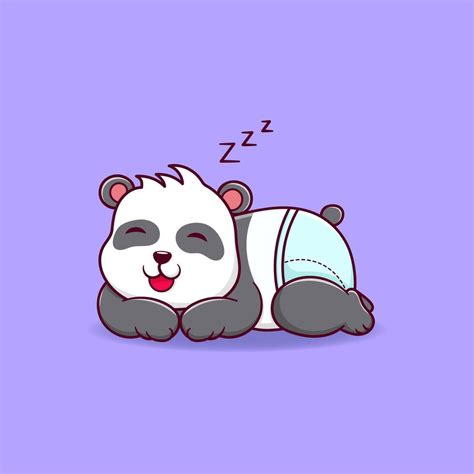 cute baby panda is sleeping 41899055 Vector Art at Vecteezy