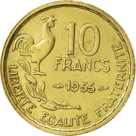 #452347 Monnaie, France, Guiraud, 10 Francs, 1955, Paris, TTB+, Aluminum-Bronze : TTB+, 10 ...