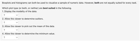 Solved Boxplots and histograms can both be used to visualize | Chegg.com