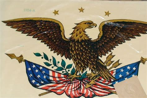 Two Vintage Patriotic American Eagle Decals New in Package