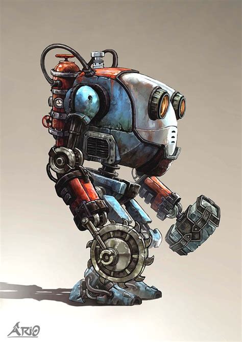 ArtStation - mini boss robot character and sketches, peyman&pejman jafartash | Robot concept art ...