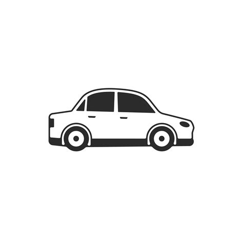 Car icon isolated on white. Transportation vehicle symbol vector ...