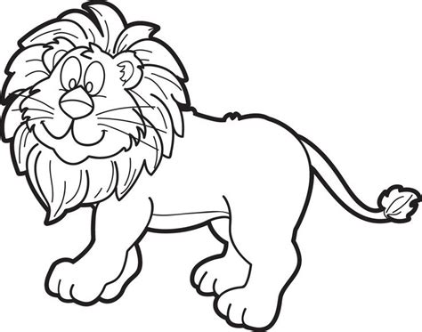 Cartoon Lion Coloring Pages 4122 Cartoon Male Lion Coloring Page ...