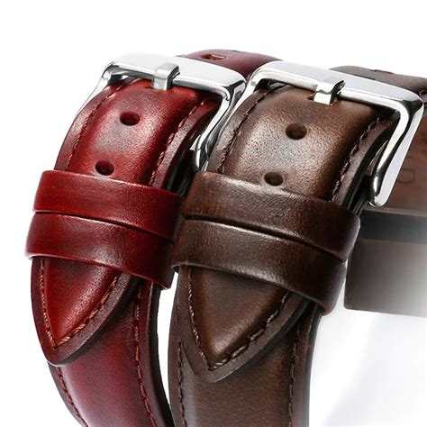 Watchbands 18MM 20MM 22MM smooth grain genuine leather watch band watch strap men women straps 8 ...