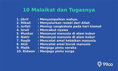 10 Nama Malaikat dan Tugasnya dalam Agama Islam