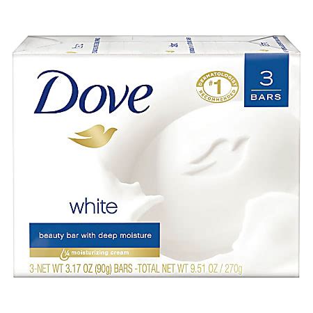 Dove Solid Hand Soap Unscented 3.17 Oz Carton Of 12 Bars - Office Depot