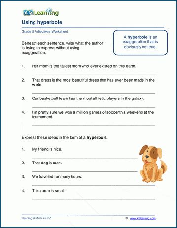 Hyperbole worksheets | K5 Learning