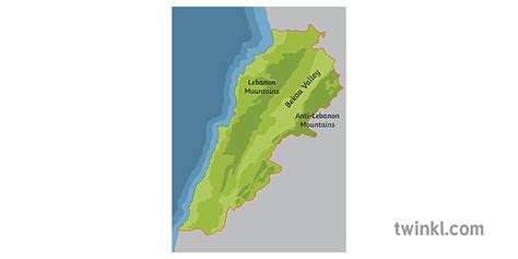 Map of Bekaa Valley Lebanon Mountains Topography Geography Secondary