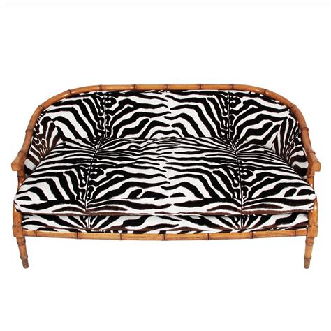 Faux Bamboo & Zebra Print Sofa, 1920s | #107422