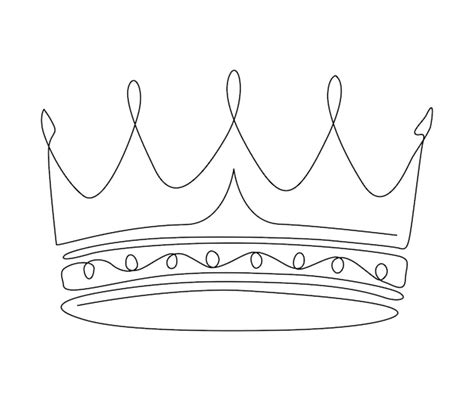 Premium Vector | Continuous one line drawing of royal crown Simple king ...