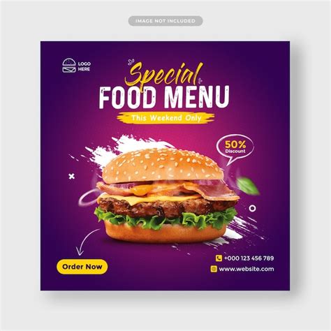 Premium PSD | Special food menu banner template