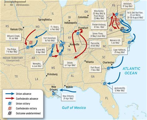 1861 Civil War Battle Map