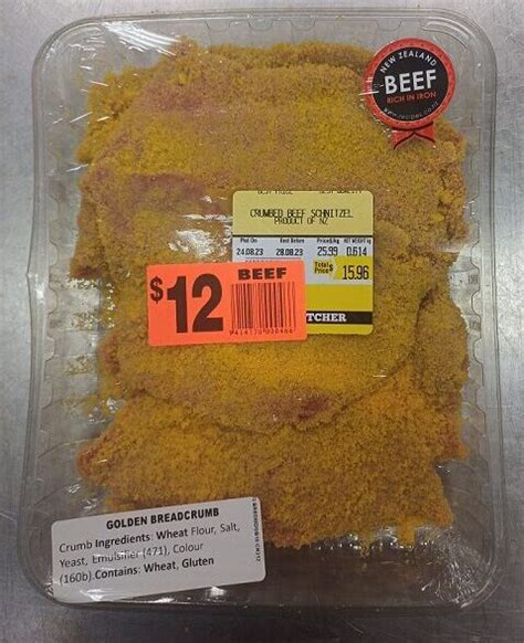 Crumbed Beef schnitzel $12 pack - Riccarton