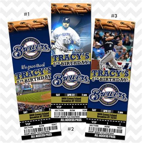 Milwaukee Brewers Ticket Invitation | Ticket invitation, Save the date invitations, Baseball ...