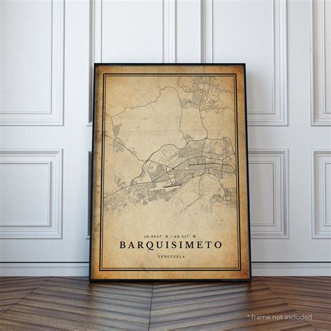 Barquisimeto Vintage Map Print Barquisimeto Retro Map Poster - Etsy