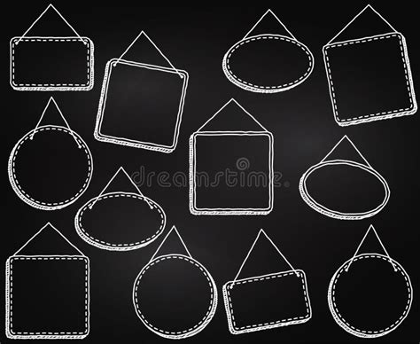 Chalkboard Style Hanging Frames or Hanging Signs Stock Illustration ...