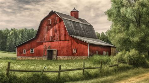 Red Barn Background