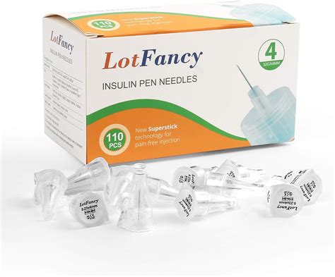 Amazon.com: LotFancy Insulin Pen Needles, Pack of 110, 4mm x 32G (5/32 ...