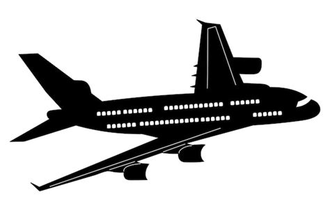 Premium Vector | Airplane flying black silhouette vector