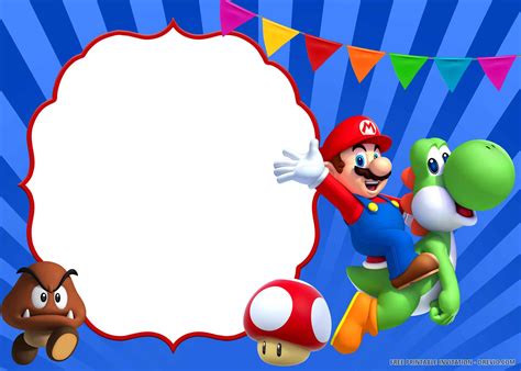 Printable Super Mario Birthday Invitations