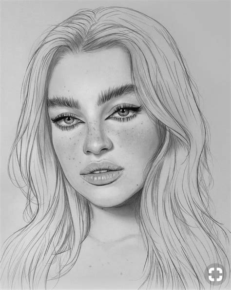 How To Draw A Beautiful Girl Portrait Sketch - Background Free