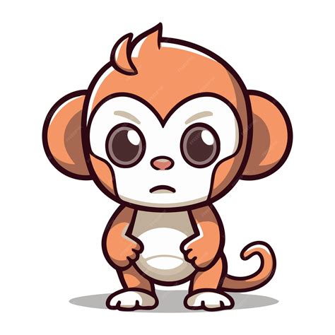 Premium Vector | Sad monkey cartoon character vector illustration cute ...