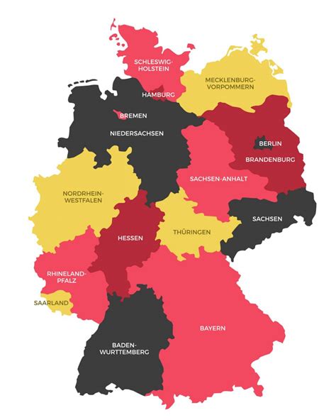 Mapa de Alemania con regiones y ciudades | Mapas de Alemania para descargar e imprimir