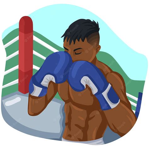 Premium Vector | A boxer in a boxing ring