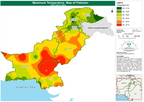 Maximum Temperature Map of Pakistan (As of July 4 , 2015) - Pakistan | ReliefWeb