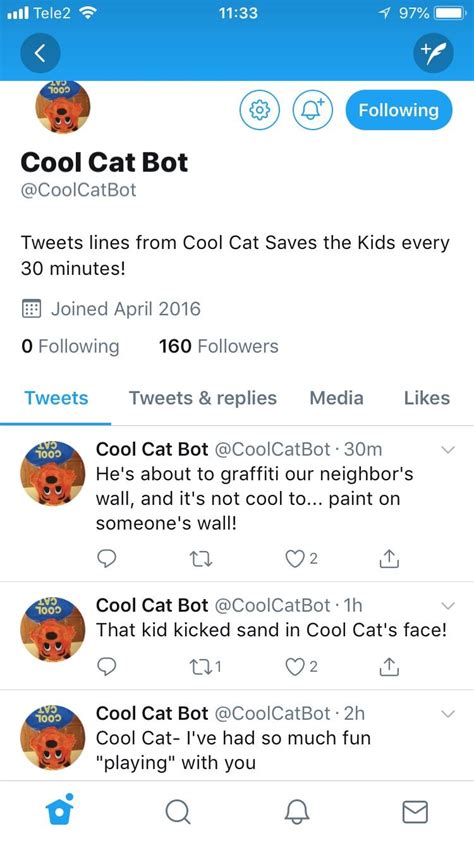 Cool cat bot. Literally just quotes from the film, but that’s the most hilarious thing ever : r/YMS