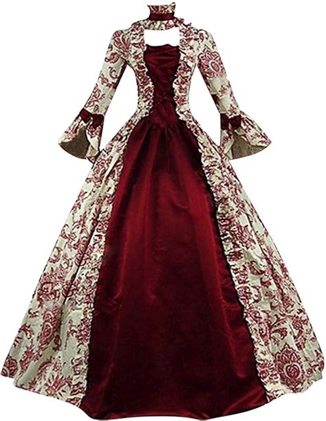 Red Victorian Dress Ball Gowns For Women Vintage Medieval Plus Size ...