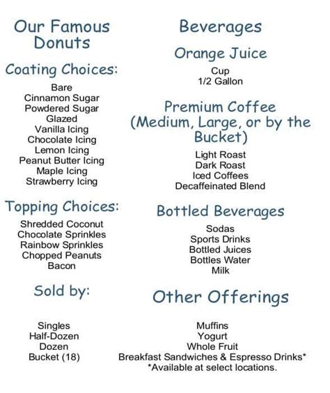 Menu at Duck Donuts fast food, Charlotte