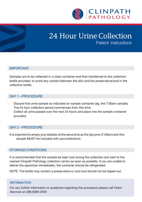 Patient collection instructions | Clinpath Pathology