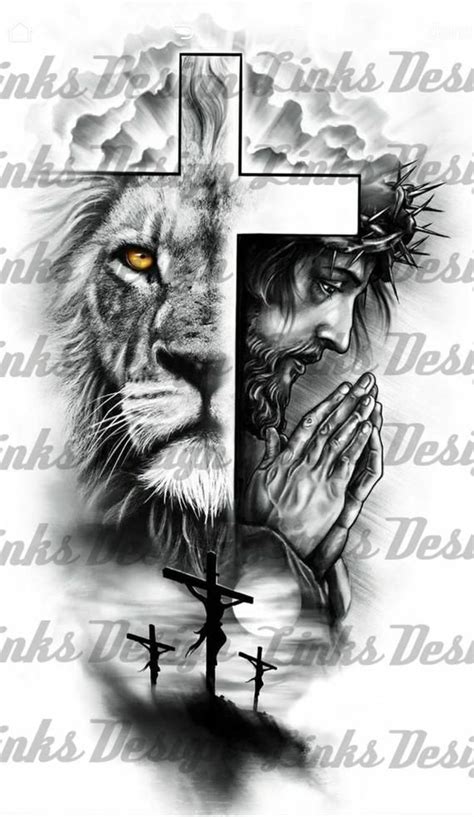 Lion and Jesus Waterslide Tattoo for Waterslides on Tumblers - Etsy ...