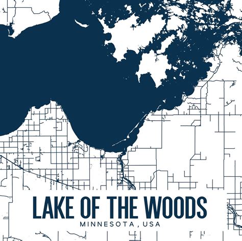 Lake of the Woods Printable Map Lake of the Woods Wall Art - Etsy Canada