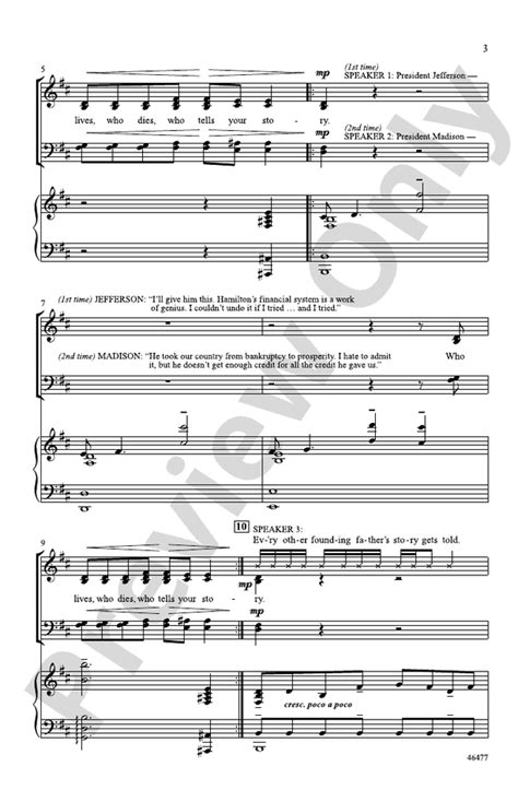 Who Lives, Who Dies, Who Tells Your Story: SATB Choral Octavo: Lin-Manuel Miranda - Digital ...