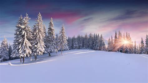 Panorama of the winter sunrise in mountains | Windows Spotlight Images