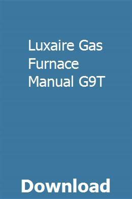 Luxaire Furnace Wiring Manual