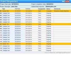 Free Project Management Worksheet Template for PowerPoint & Presentation Slides