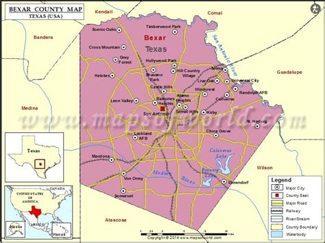 Bexar County Map, Texas