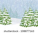 Photo of trees and falling snow | Free christmas images