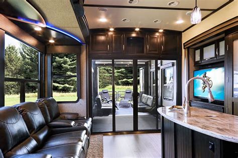 Momentum Fifth-Wheel Toy Hauler 380TH Gallery | Luxury rv living, Grand ...