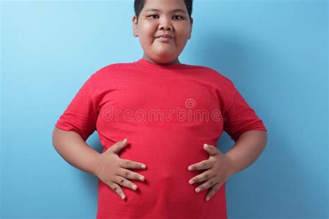 Funny Cute Asian Fat Boy Shows His Big Belly Stock Photo - Image of ...